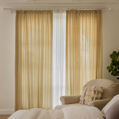 Lena Linen Blend Curtains & Drapes Pleated