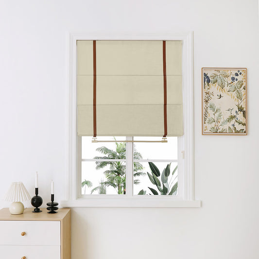 Maya Linen Plain Fold Roman Shades