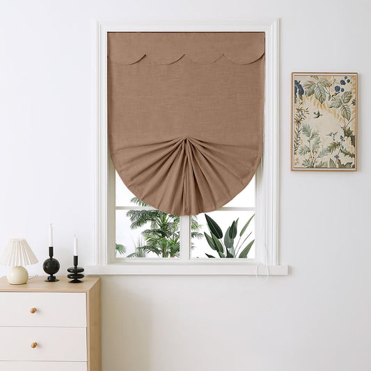 Maya Linen Fan-shaped Roman Shades