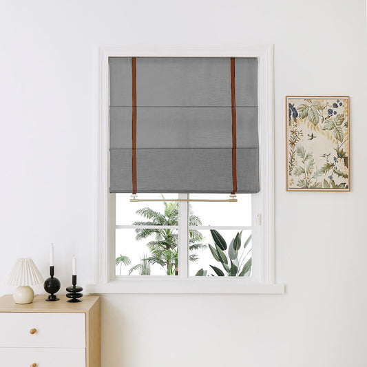 Maya Linen Plain Fold Roman Shades