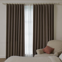 Grace Textured 100% Blackout Elegance Curtains & Drapes Pleated