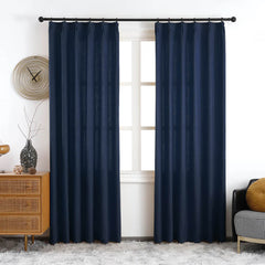 Olivia 100% Linen Curtains & Drapes Pleated