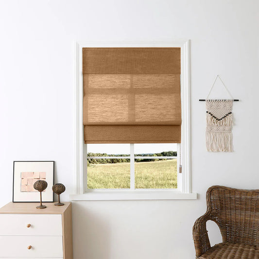 Natural EarthTone Ramie Bamboo Woven Shades