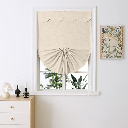 Maya Linen Fan-shaped Roman Shades