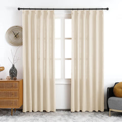 Maya Linen Curtains & Drapes Pleated