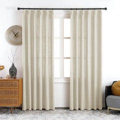 Maya Linen Curtains & Drapes Pleated