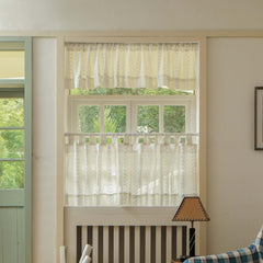 Luna Linen Sheer Cafe Curtains & Drapes Pleated