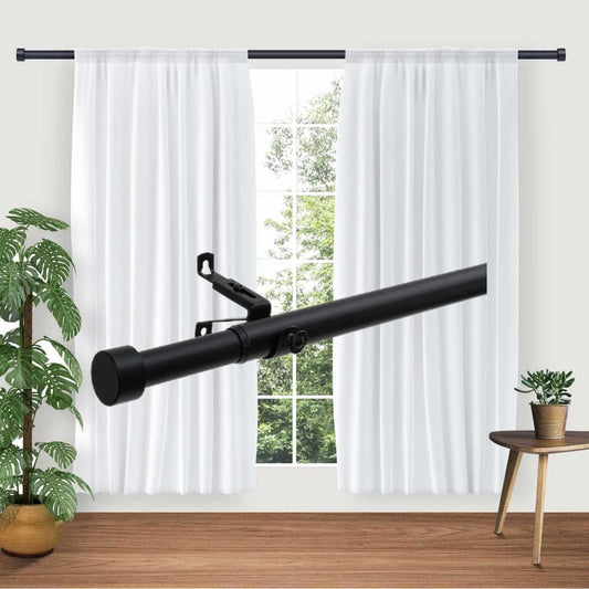 Matte thread butt telescopic metal curtain Roman rod