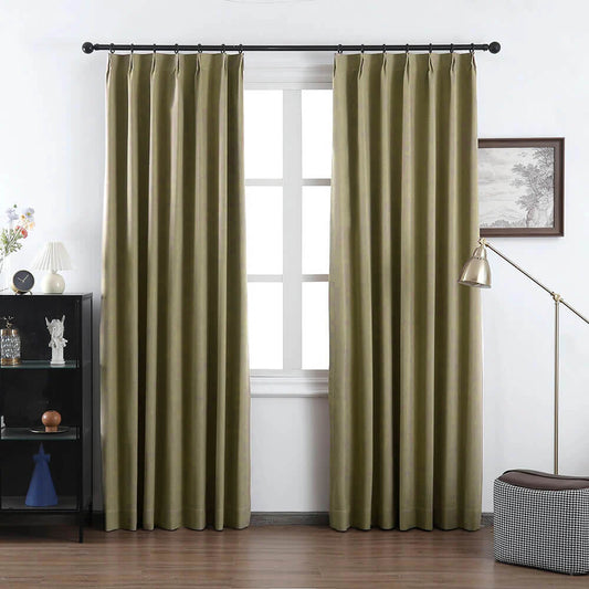 Grace Textured 100% Blackout Elegance Curtains & Drapes Soft Top