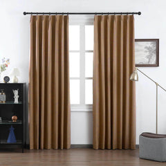 Grace Textured 100% Blackout Elegance Curtains & Drapes Pleated