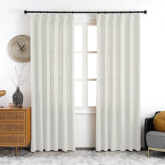 Olivia 100% Linen Curtains & Drapes Pleated