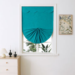 Madison Cotton-Poly Blend Fan-shaped Roman Shades