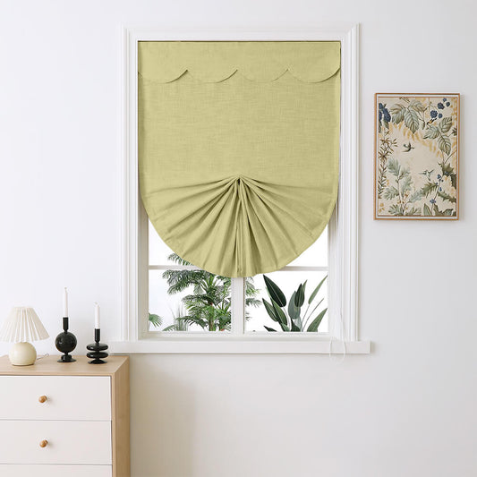 Madison Cotton-Poly Blend Fan-shaped Roman Shades