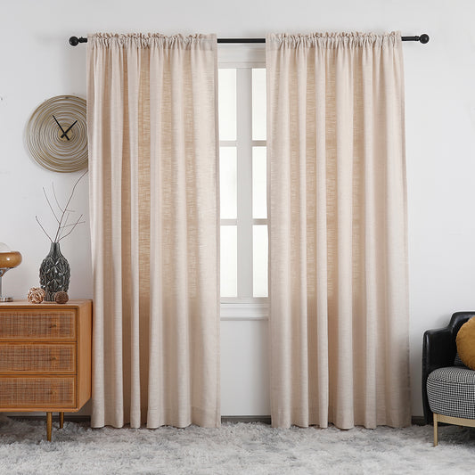 Lena Linen Blend Curtains & Drapes Soft Top