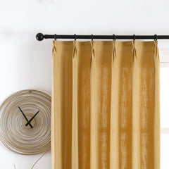 Maya Linen Curtains & Drapes Pleated