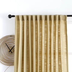 Olivia 100% Linen Curtains & Drapes Soft Top