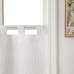 Luna Linen Sheer Cafe Curtains & Drapes Pleated