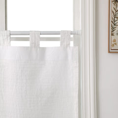 Luna Linen Sheer Cafe Curtains & Drapes Pleated