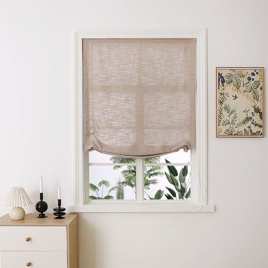 Ava Linen Sheer Relaxed Roman Shades