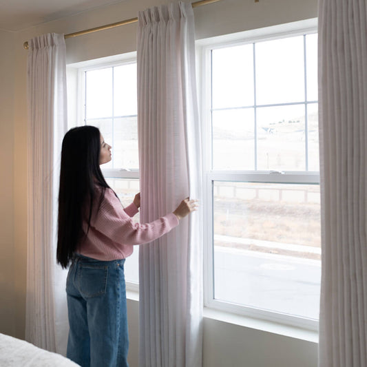 Lena Linen Blend Curtains & Drapes Pleated